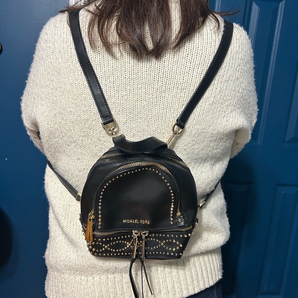 COPY - Michael Kors Black Studded Backpack - Picture 2 of 7